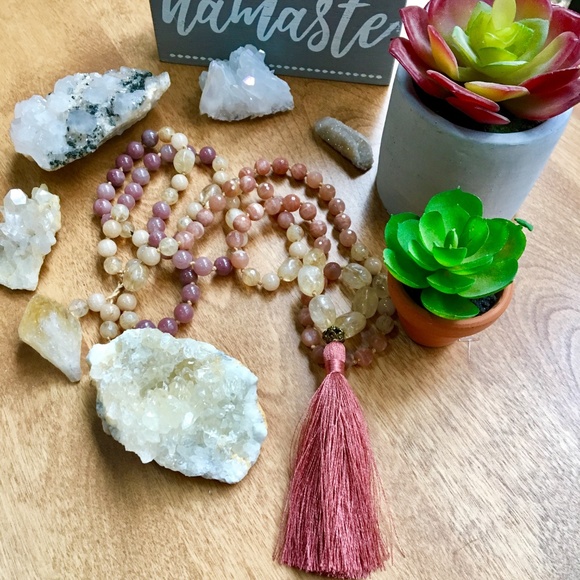 Handmade 108 Bead Mala Necklace, Yoga & Crystals - Picture 4 of 8